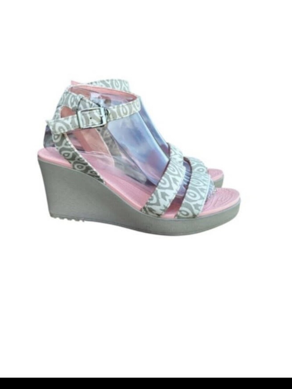Crocs Leigh Wedge Platform Wedge Stucco Tumbleweed Peach Tan Sandal Shoe Women 9